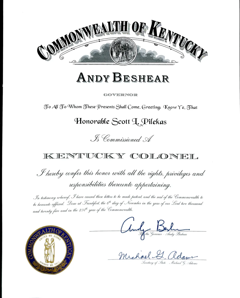 Kentucky Colonel commission thumbnail